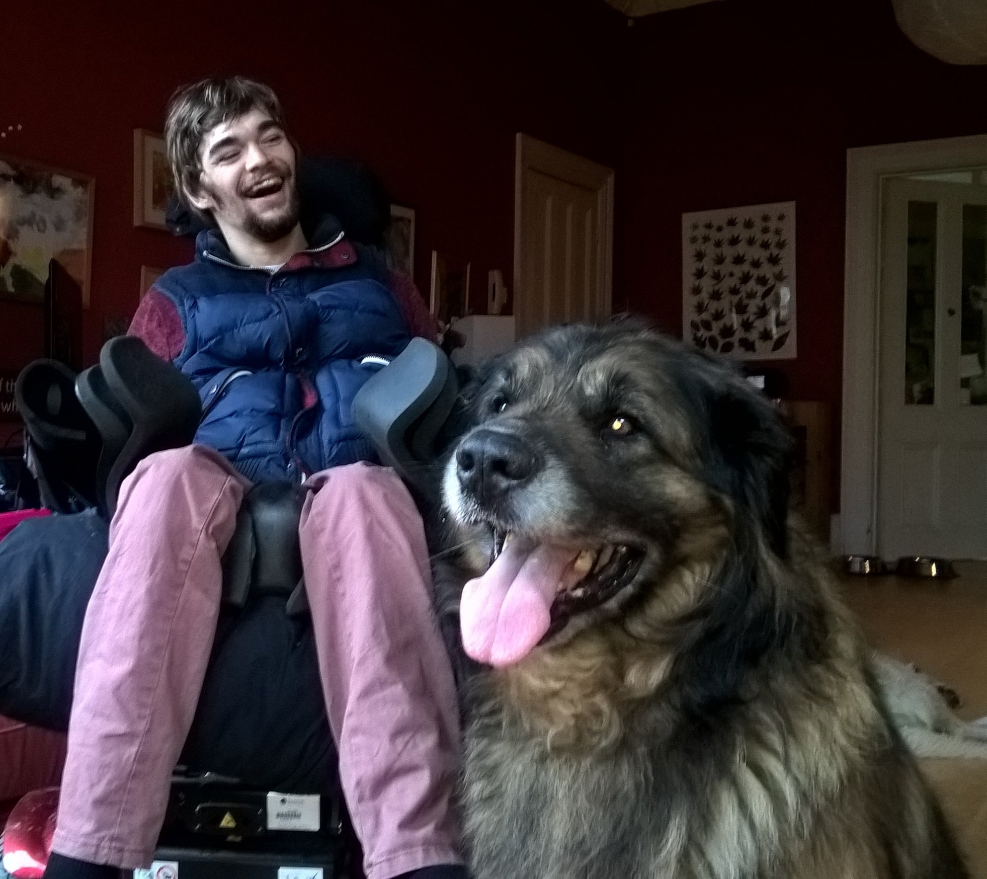 Marchant and his assistance dog, Ted.